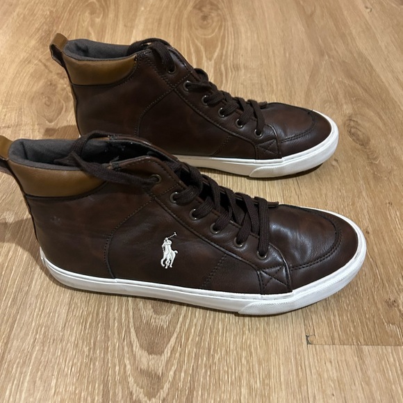 Polo by Ralph Lauren Brown Leather Kids Dress Shoes - Picture 2 of 4